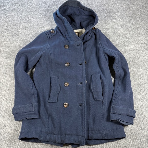 Ruehl No. 925 Other - Ruehl No. 925 Hooded Peacoat Wool Blend Navy Blue Size Medium Dark Academia